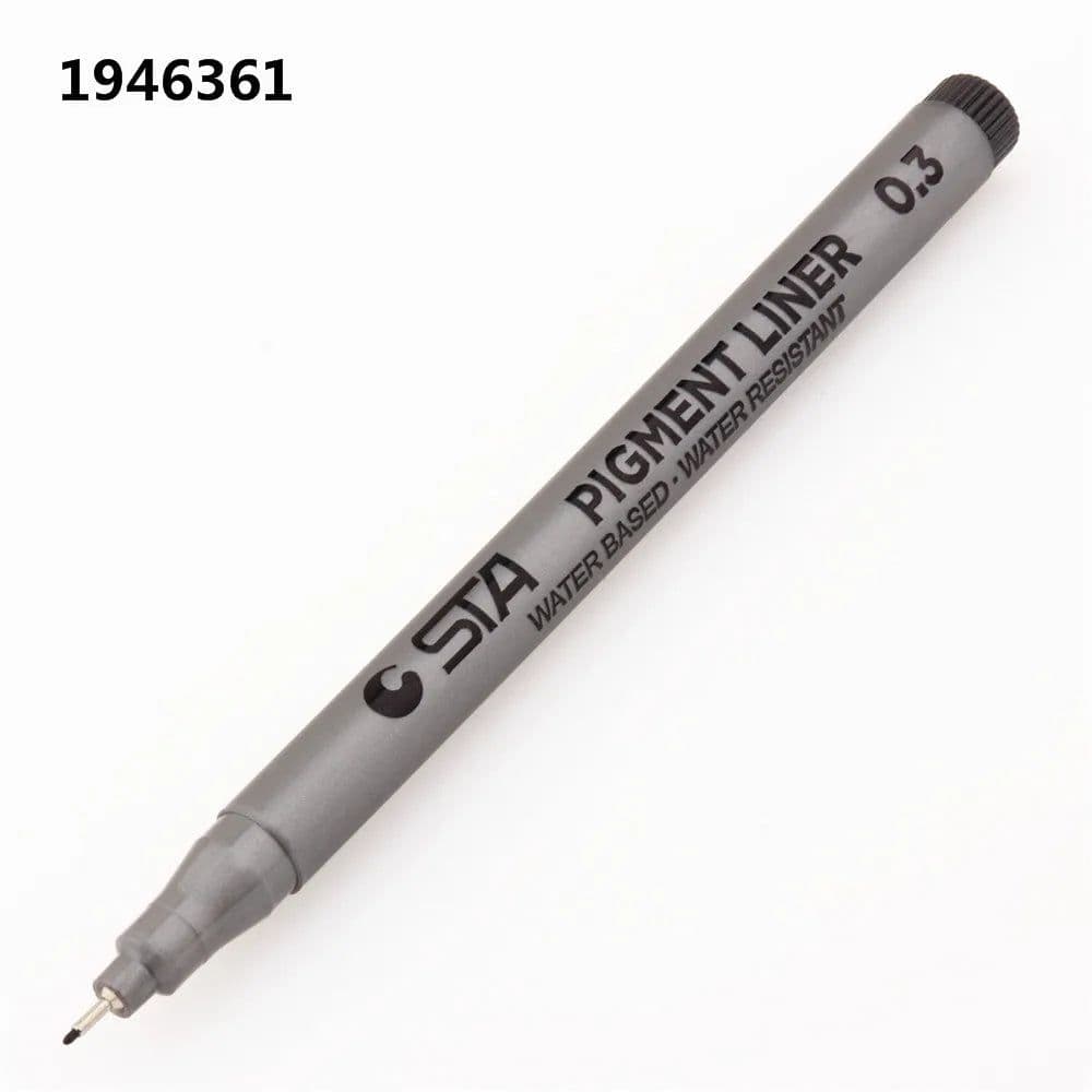 image-Waterproof STA Art Markers brush pen office student School Painting Line Drawing Black fine sketch Pens art supplies