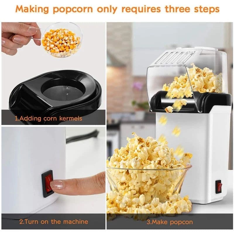 image-220V 110V Home Electric Corn Popcorn Maker Household DIY Automatic Mini Hot Air Popcorn Making Machine Kitchen Kids Gift