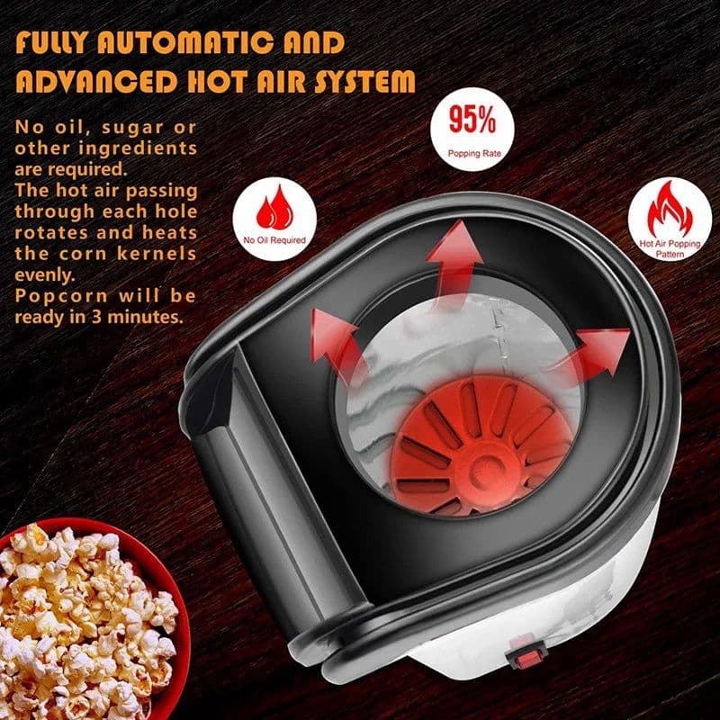 image-220V 110V Home Electric Corn Popcorn Maker Household DIY Automatic Mini Hot Air Popcorn Making Machine Kitchen Kids Gift