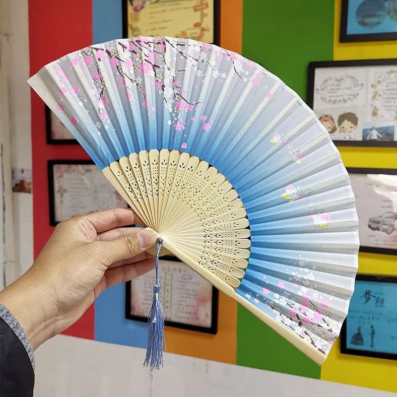 image-Bamboo Fold Hand Fans Wedding Chinese Japanese Fan Children China Antique Folding Fan Gift eventail a main Vintage bambu waaiers