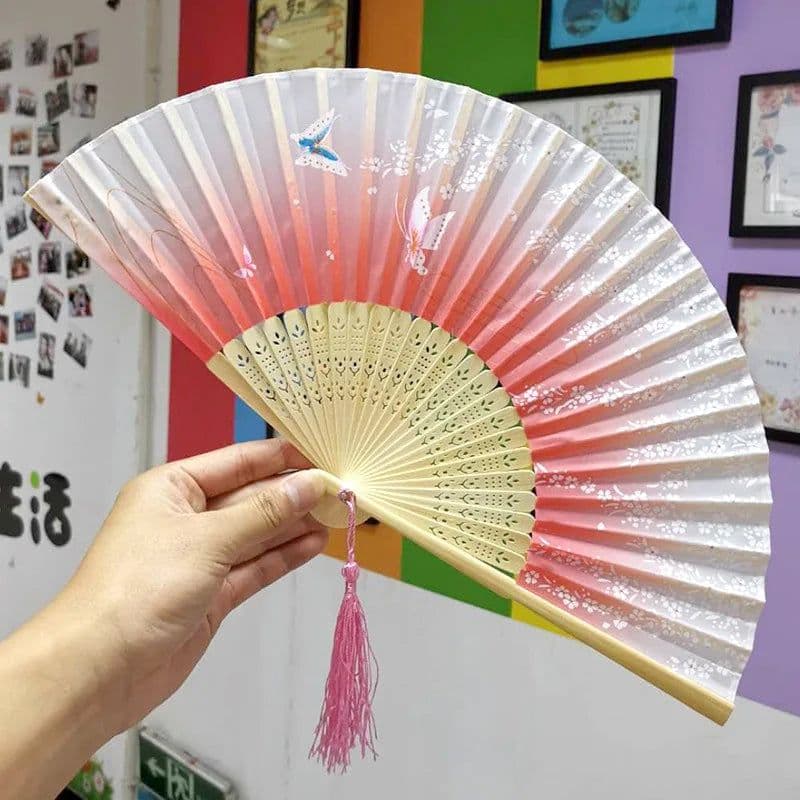 image-Bamboo Fold Hand Fans Wedding Chinese Japanese Fan Children China Antique Folding Fan Gift eventail a main Vintage bambu waaiers
