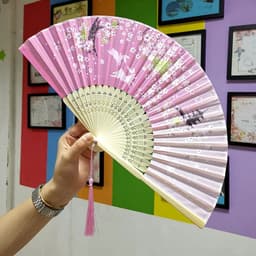 image-Bamboo Fold Hand Fans Wedding Chinese Japanese Fan Children China Antique Folding Fan Gift eventail a main Vintage bambu waaiers