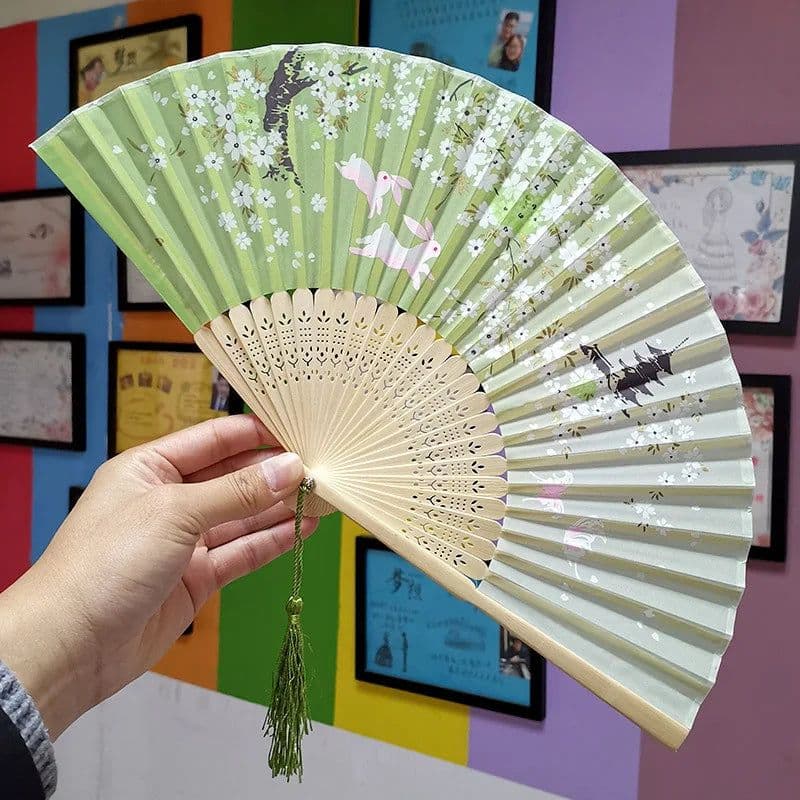 image-Bamboo Fold Hand Fans Wedding Chinese Japanese Fan Children China Antique Folding Fan Gift eventail a main Vintage bambu waaiers