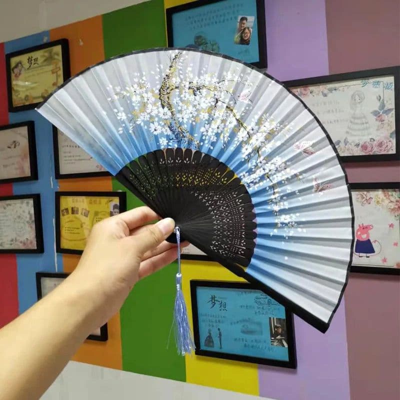 image-Bamboo Fold Hand Fans Wedding Chinese Japanese Fan Children China Antique Folding Fan Gift eventail a main Vintage bambu waaiers