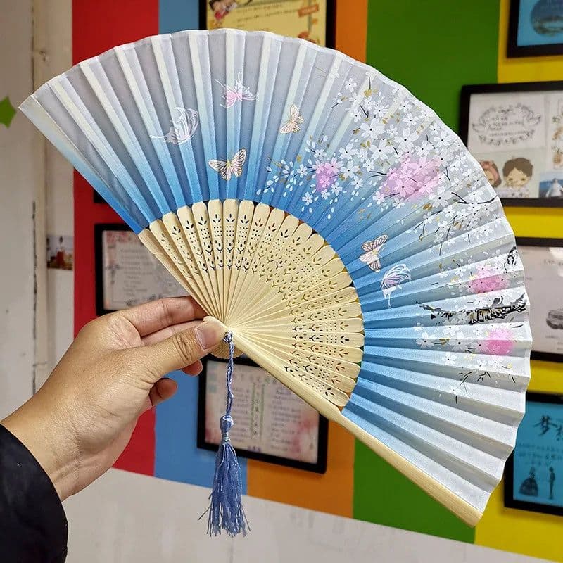 image-Bamboo Fold Hand Fans Wedding Chinese Japanese Fan Children China Antique Folding Fan Gift eventail a main Vintage bambu waaiers