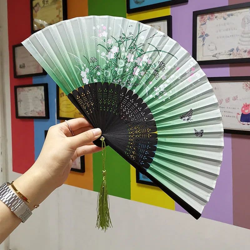 image-Bamboo Fold Hand Fans Wedding Chinese Japanese Fan Children China Antique Folding Fan Gift eventail a main Vintage bambu waaiers