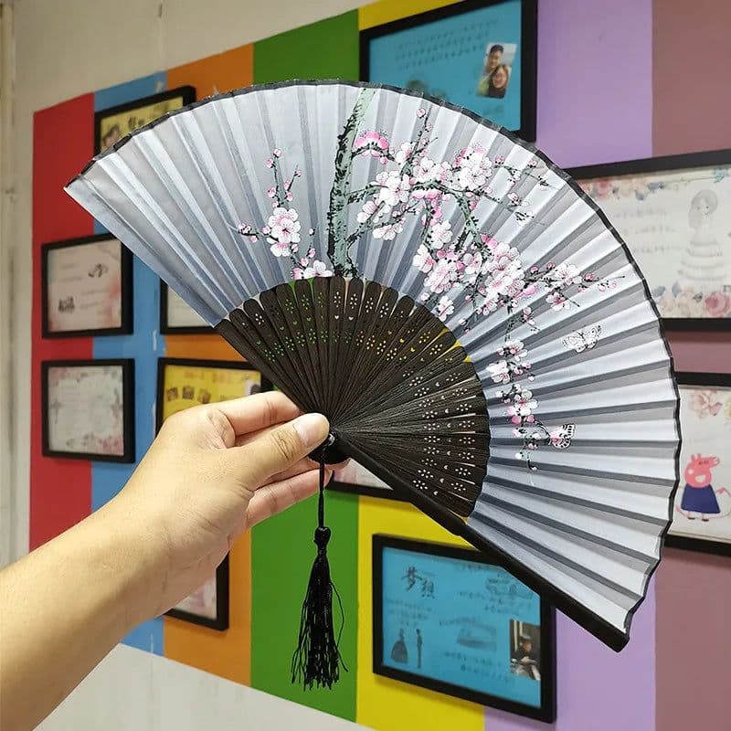 image-Bamboo Fold Hand Fans Wedding Chinese Japanese Fan Children China Antique Folding Fan Gift eventail a main Vintage bambu waaiers