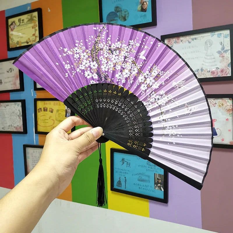 image-Bamboo Fold Hand Fans Wedding Chinese Japanese Fan Children China Antique Folding Fan Gift eventail a main Vintage bambu waaiers