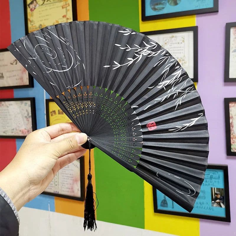 image-Bamboo Fold Hand Fans Wedding Chinese Japanese Fan Children China Antique Folding Fan Gift eventail a main Vintage bambu waaiers