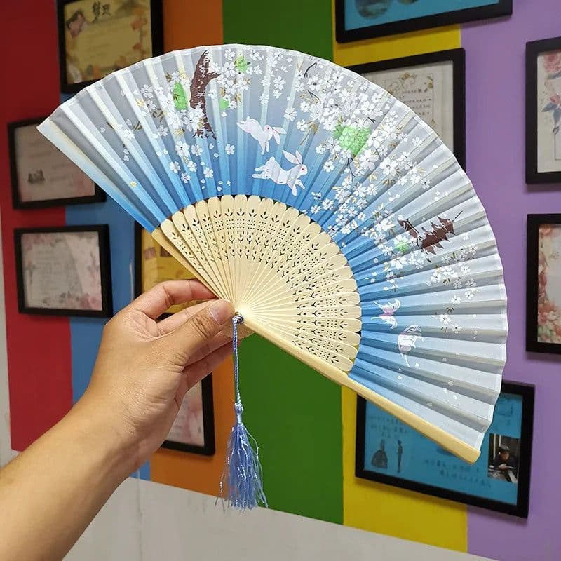 image-Bamboo Fold Hand Fans Wedding Chinese Japanese Fan Children China Antique Folding Fan Gift eventail a main Vintage bambu waaiers