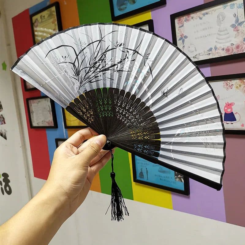 image-Bamboo Fold Hand Fans Wedding Chinese Japanese Fan Children China Antique Folding Fan Gift eventail a main Vintage bambu waaiers