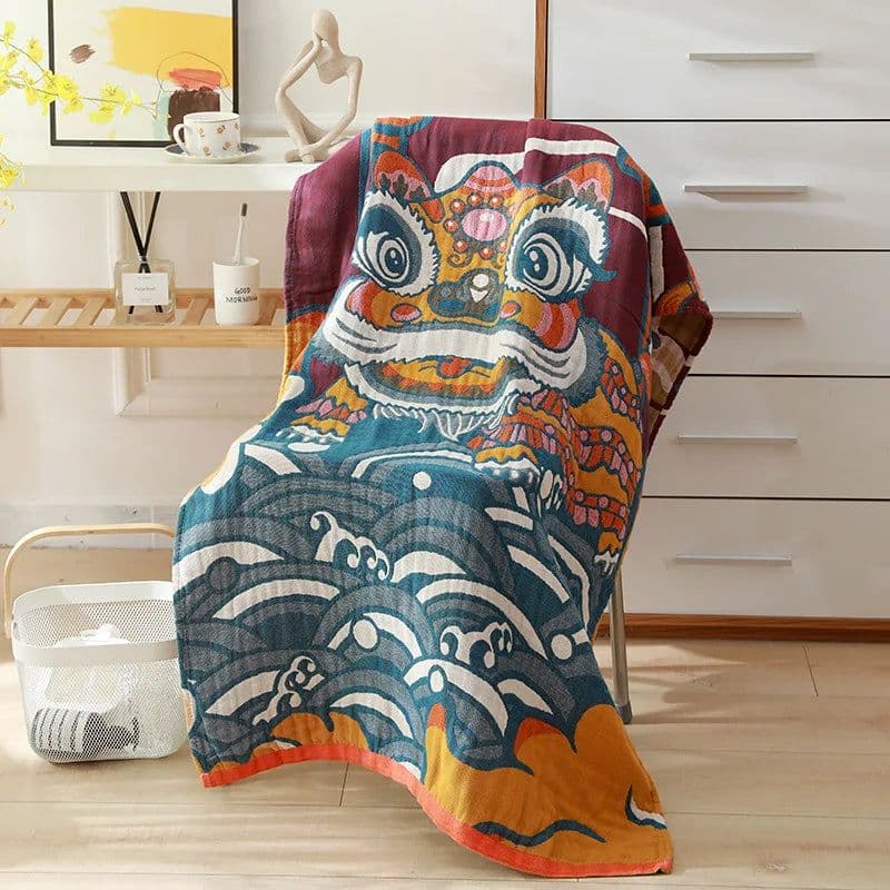 image-Nordic 22 Style New Bohemian Floral Printing Adult Soft Absorbent Cotton Gauze Beach Bath Towel Bathroom Accessories 80×160CM
