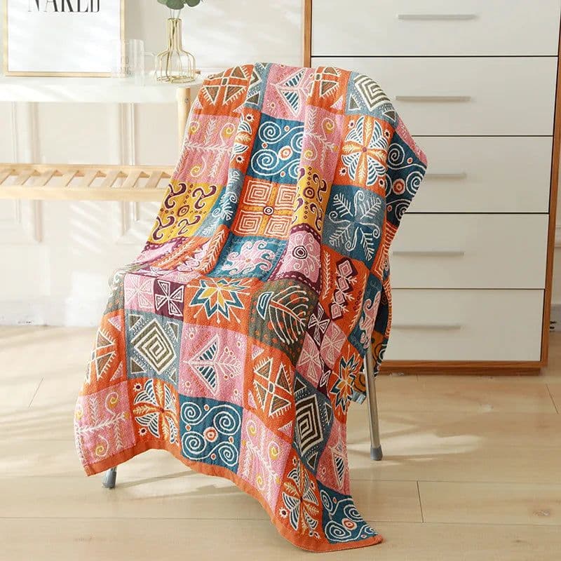 image-Nordic 22 Style New Bohemian Floral Printing Adult Soft Absorbent Cotton Gauze Beach Bath Towel Bathroom Accessories 80×160CM