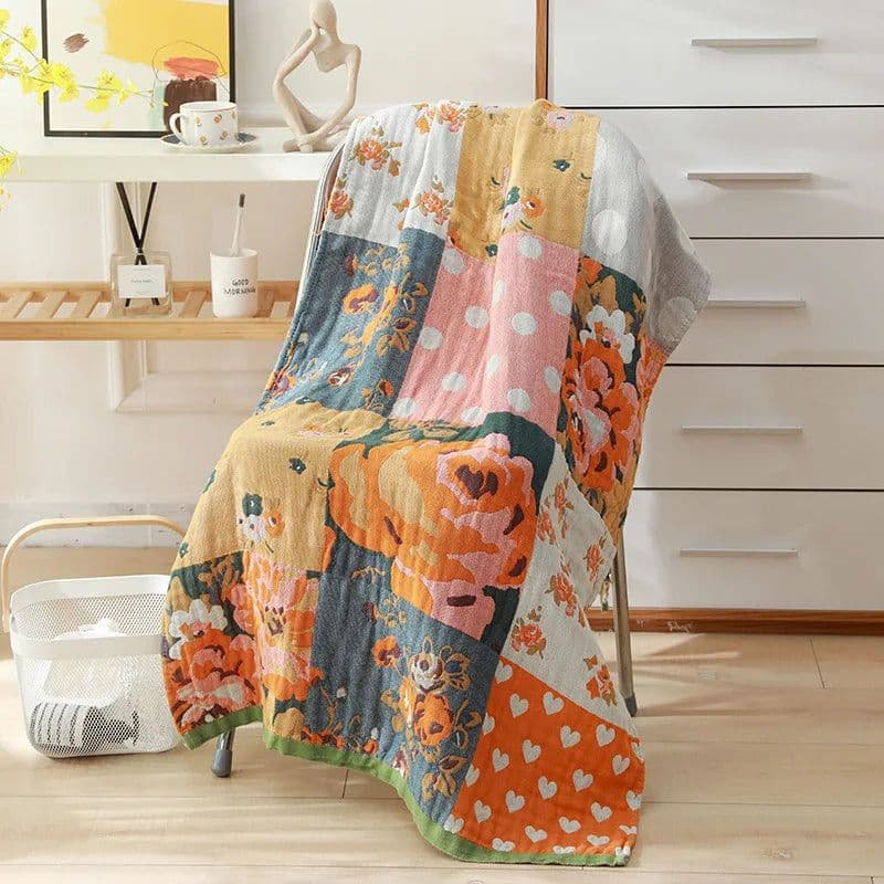 image-Nordic 22 Style New Bohemian Floral Printing Adult Soft Absorbent Cotton Gauze Beach Bath Towel Bathroom Accessories 80×160CM