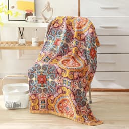 image-Nordic 22 Style New Bohemian Floral Printing Adult Soft Absorbent Cotton Gauze Beach Bath Towel Bathroom Accessories 80×160CM
