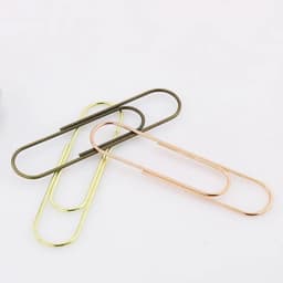 image-TUTU 10pcs/lot Effective Office Supplies Large rose gold Clip Bookmark Metal Office Accessories paper Clips Patchwork Clip W0006