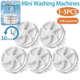 image-1-5pcs Ultrasonic Turbo Washing Machine Laundry Portable Travel Washer Air Bubble And Rotating Mini Washing Machine Mini Washing