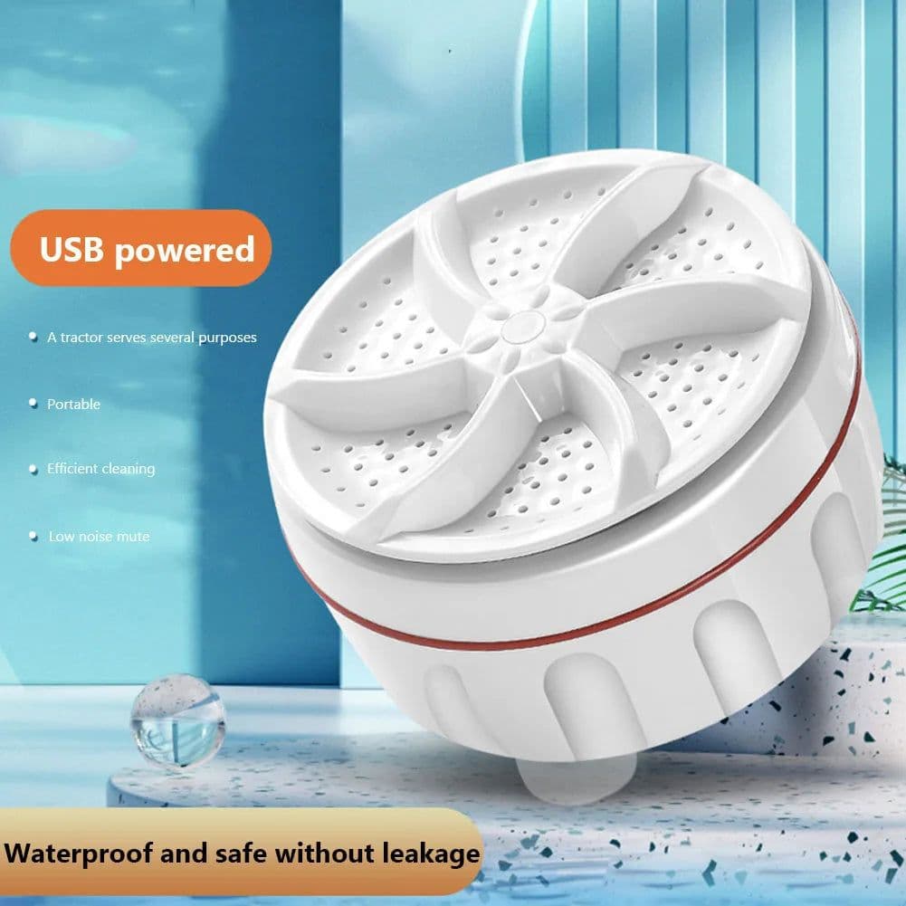 image-1-5pcs Ultrasonic Turbo Washing Machine Laundry Portable Travel Washer Air Bubble And Rotating Mini Washing Machine Mini Washing