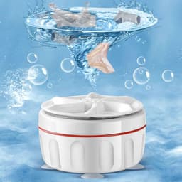 image-1-5pcs Ultrasonic Turbo Washing Machine Laundry Portable Travel Washer Air Bubble And Rotating Mini Washing Machine Mini Washing