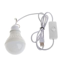 image-3W 5W 7W LED Energy Saving USB Bulb Light Camping Home Night Lamp Hook Switch USB Night Lamp White Light