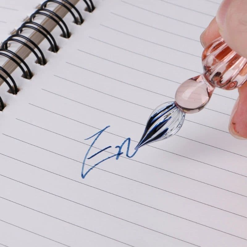image-1 Pc Glass Drip Fountain Pen Vintage Glass Dip Dipping Pen Signature Filling Ink Fountain Pens With Gift Box New