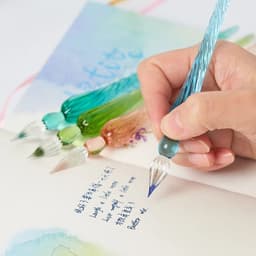 image-1 Pc Glass Drip Fountain Pen Vintage Glass Dip Dipping Pen Signature Filling Ink Fountain Pens With Gift Box New