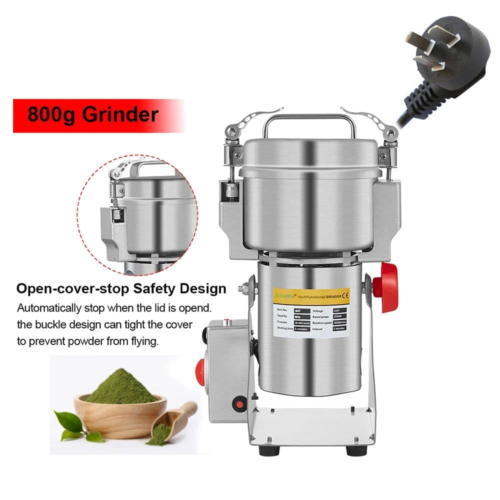 image-BioloMix 800g 700g Grains Spices Hebals Cereals Coffee Dry Food Grinder Mill Grinding Machine Gristmill Flour Powder crusher