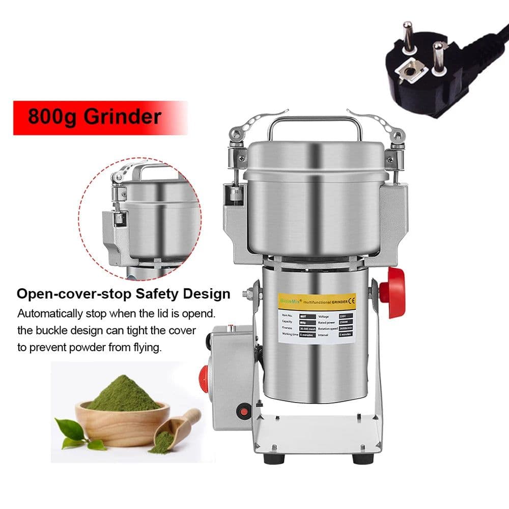 image-BioloMix 800g 700g Grains Spices Hebals Cereals Coffee Dry Food Grinder Mill Grinding Machine Gristmill Flour Powder crusher