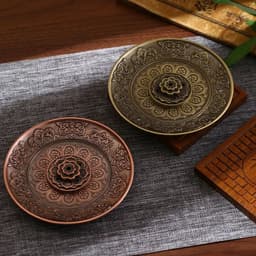 image-Retro Incense Holder Metal Dragon And Phoenix Lotus Incense Burners For Incense Sticks Cone Censer Plate Buddhism Home Decor