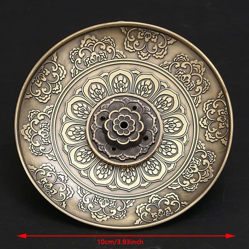 image-Retro Incense Holder Metal Dragon And Phoenix Lotus Incense Burners For Incense Sticks Cone Censer Plate Buddhism Home Decor