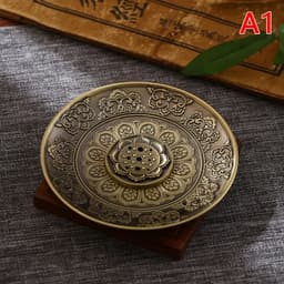 image-Retro Incense Holder Metal Dragon And Phoenix Lotus Incense Burners For Incense Sticks Cone Censer Plate Buddhism Home Decor