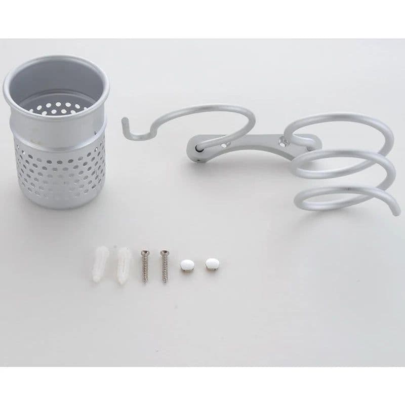 image-Wall Aluminum Hair Dryer Rack Holder Hanger Multi Function Storage Stand Shelf Bathroom Accessories Holder For Hairdryer Racks