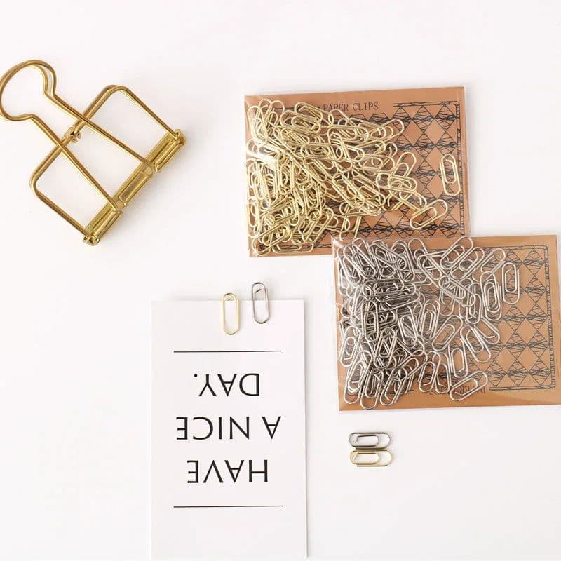 image-TUTU Effective Office Supplies the mini sliver Color Clip Bookmark Metal Office Accessories paper Clips Patchwork Clip H0082