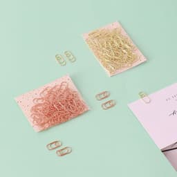 image-TUTU Effective Office Supplies the mini sliver Color Clip Bookmark Metal Office Accessories paper Clips Patchwork Clip H0082
