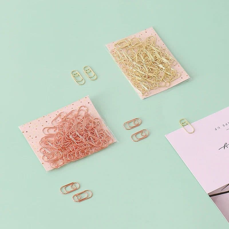 image-TUTU Effective Office Supplies the mini sliver Color Clip Bookmark Metal Office Accessories paper Clips Patchwork Clip H0082