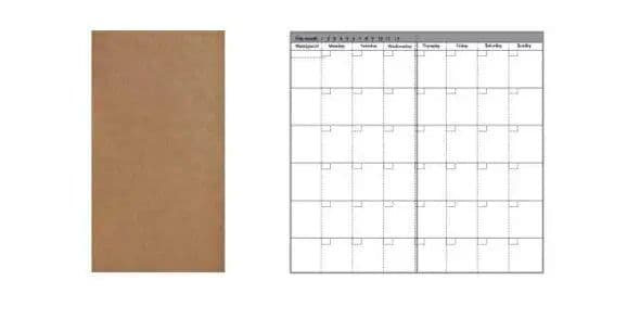 image-2pcs 4.3"x8.3" Midori Traveler's Notebook Refill 110mmx210mm Blank Dot Grid Paper Weekly Plan Ruled 32 sheets Standard Style