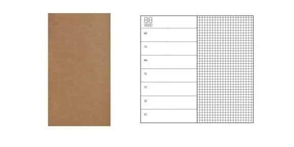 image-2pcs 4.3"x8.3" Midori Traveler's Notebook Refill 110mmx210mm Blank Dot Grid Paper Weekly Plan Ruled 32 sheets Standard Style