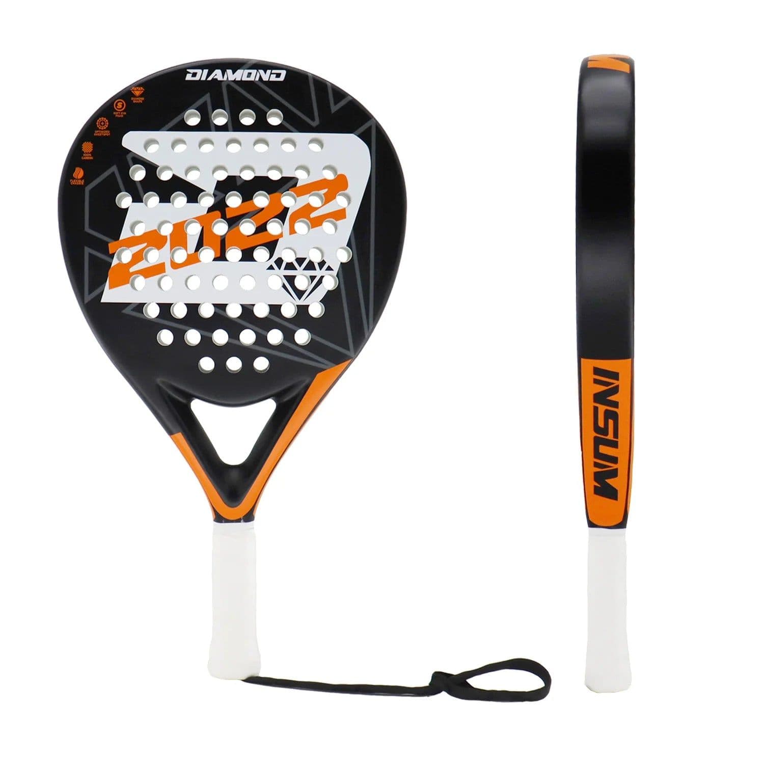 image-Padel Racket Full Carbon Fiber Surface High Balance with EVA SOFT Memory Padel Paddle shovel