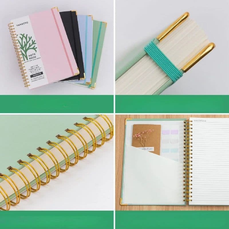 image-300 Sheets A4 Spiral Book Coil Notebook Weekly Paper Notepad Journal Diary Sketchbook School Office Stationery Supplies