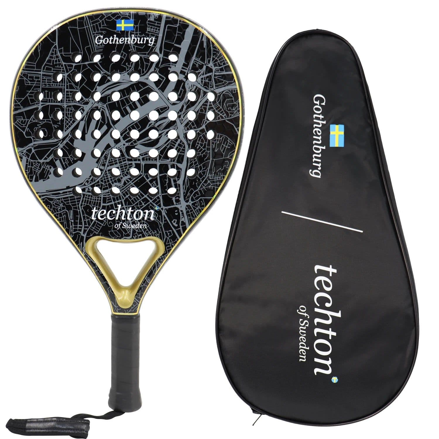 image-Padel Racket 3K/12K Carbon Fiber with Foam Core Round Shape 3D Hexgon with Cover Bag Performance Paddle