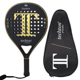 image-Padel Racket 3K/12K Carbon Fiber with Foam Core Round Shape 3D Hexgon with Cover Bag Performance Paddle