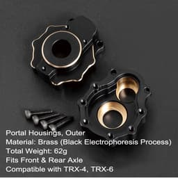 image-1/10 RC Crawler Heavy Duty Brass Counter Weight Set Portal Drive Axle Housing Bumper Mount for TRX4 TRX6 Upgrade Parts