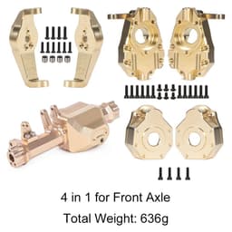 image-1/10 RC Crawler Heavy Duty Brass Counter Weight Set Portal Drive Axle Housing Bumper Mount for TRX4 TRX6 Upgrade Parts