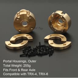 image-1/10 RC Crawler Heavy Duty Brass Counter Weight Set Portal Drive Axle Housing Bumper Mount for TRX4 TRX6 Upgrade Parts
