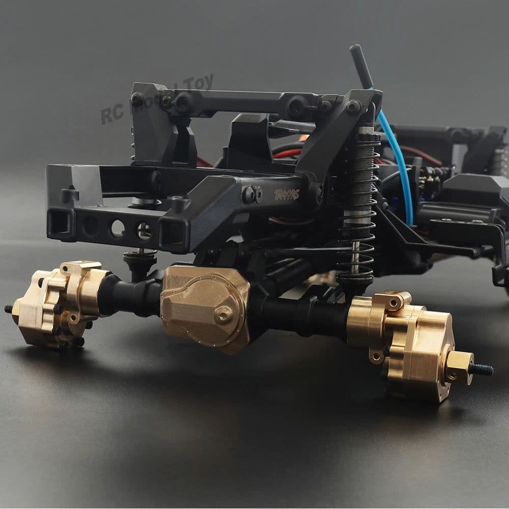 image-1/10 RC Crawler Heavy Duty Brass Counter Weight Set Portal Drive Axle Housing Bumper Mount for TRX4 TRX6 Upgrade Parts