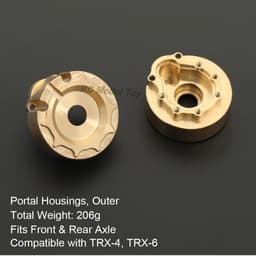 image-1/10 RC Crawler Heavy Duty Brass Counter Weight Set Portal Drive Axle Housing Bumper Mount for TRX4 TRX6 Upgrade Parts