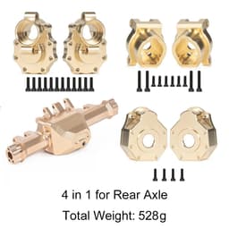 image-1/10 RC Crawler Heavy Duty Brass Counter Weight Set Portal Drive Axle Housing Bumper Mount for TRX4 TRX6 Upgrade Parts