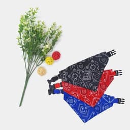image-Dog Bandanas Cotton Large Pet Scarf Pet Plaid Washable Bow Ties Collar Cat Dog Scarf Large Puppy Kerchief Dog Accessories