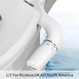 image-SAMODRA Right/Left Hand Toitet Bidet Sprayer Non-Electric Dual Nozzle Bidet Toilet Seat Hygienic Shower For Bathroom Accessories