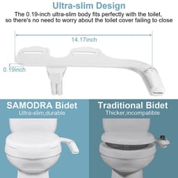 image-SAMODRA Right/Left Hand Toitet Bidet Sprayer Non-Electric Dual Nozzle Bidet Toilet Seat Hygienic Shower For Bathroom Accessories
